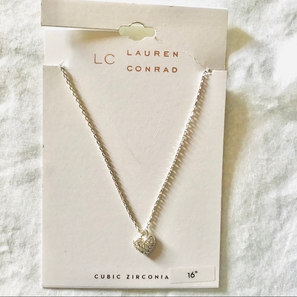 LC Lauren Conrad Pave Heart Pendant Necklace - Picture 2 of 2